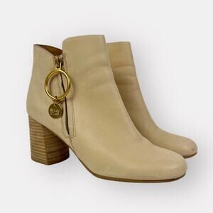 See By Chloe Louise Medium Leather Ankle Bootie Size 36.5